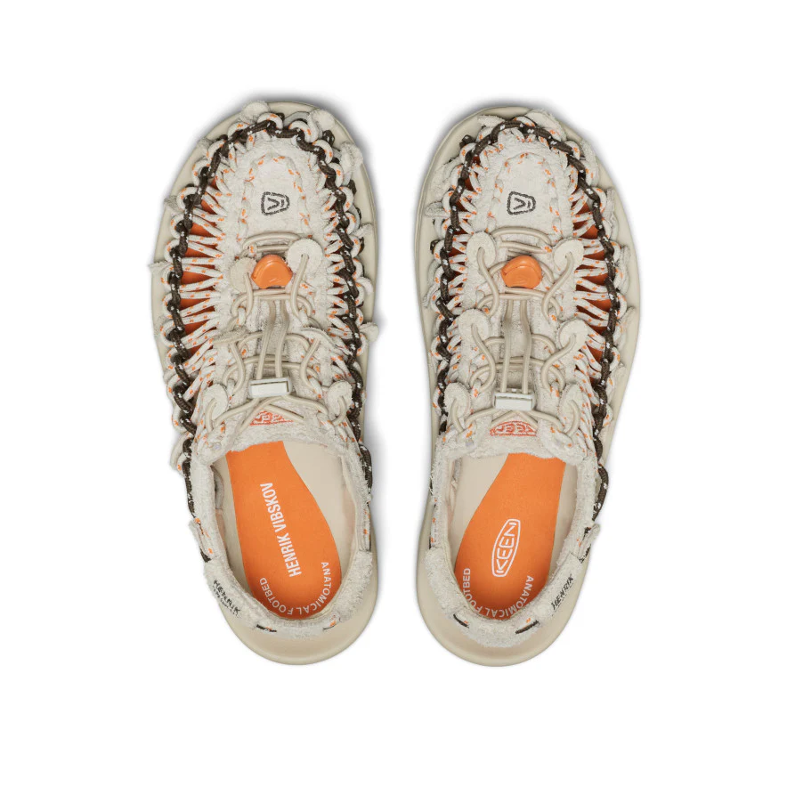 All Gender UNEEK Leather Henrik Vibskov Sneaker  |  Tangerine Cream - Image 4