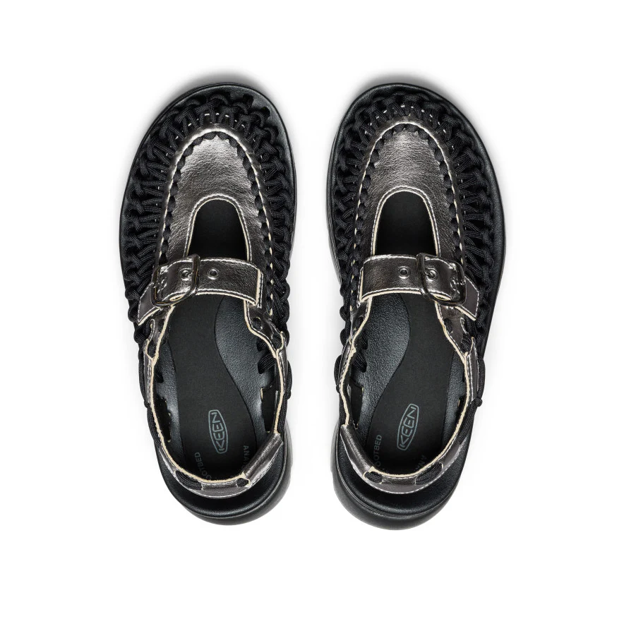 All Gender UNEEK PLT Mary Jane Sneaker  |  Silver/Black - Image 4