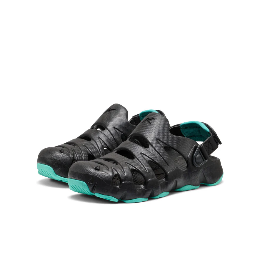 Big Kids' HyperFLT Clog  |  Black/Bright Aqua - Image 2
