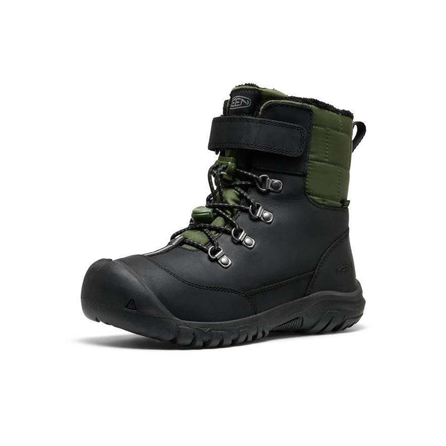 Big Kids' Kanibou Waterproof Winter Boot | Black/Bronze Green - Image 3