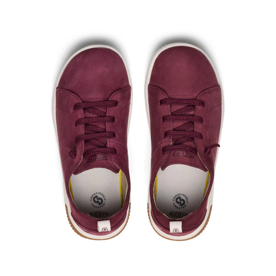 Big Kids' KNX Leather Sneaker | Fig/Star White - Image 4