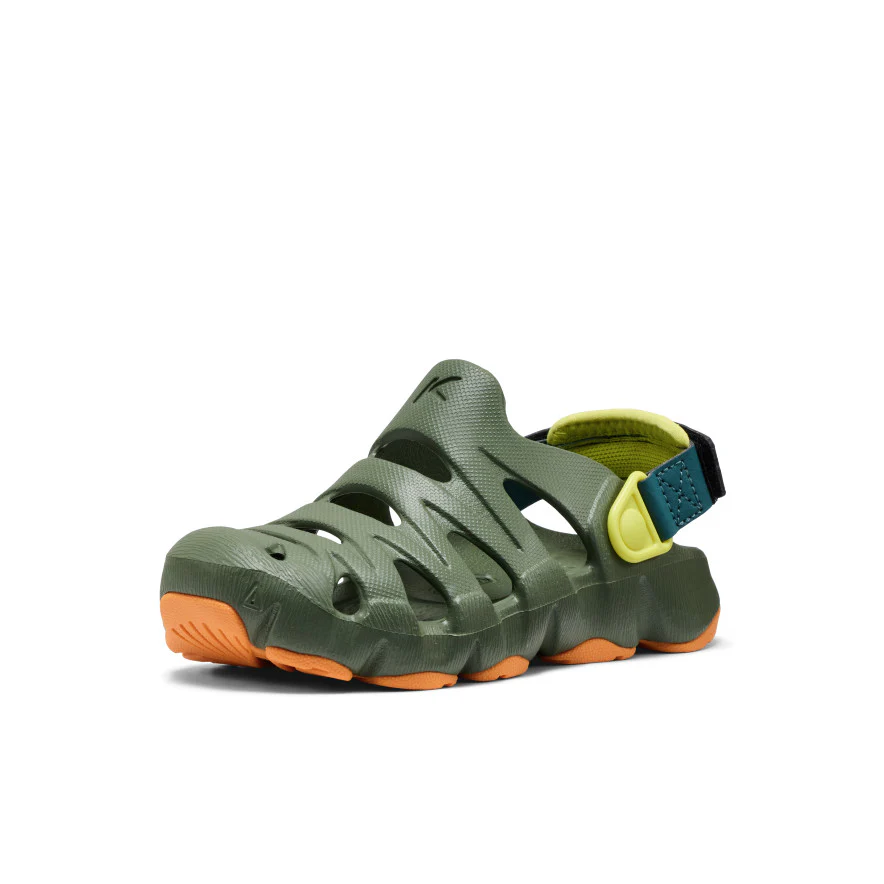 Little Kids' HyperFLT Clog  |  Bronze Green/Orange Peel - Image 3