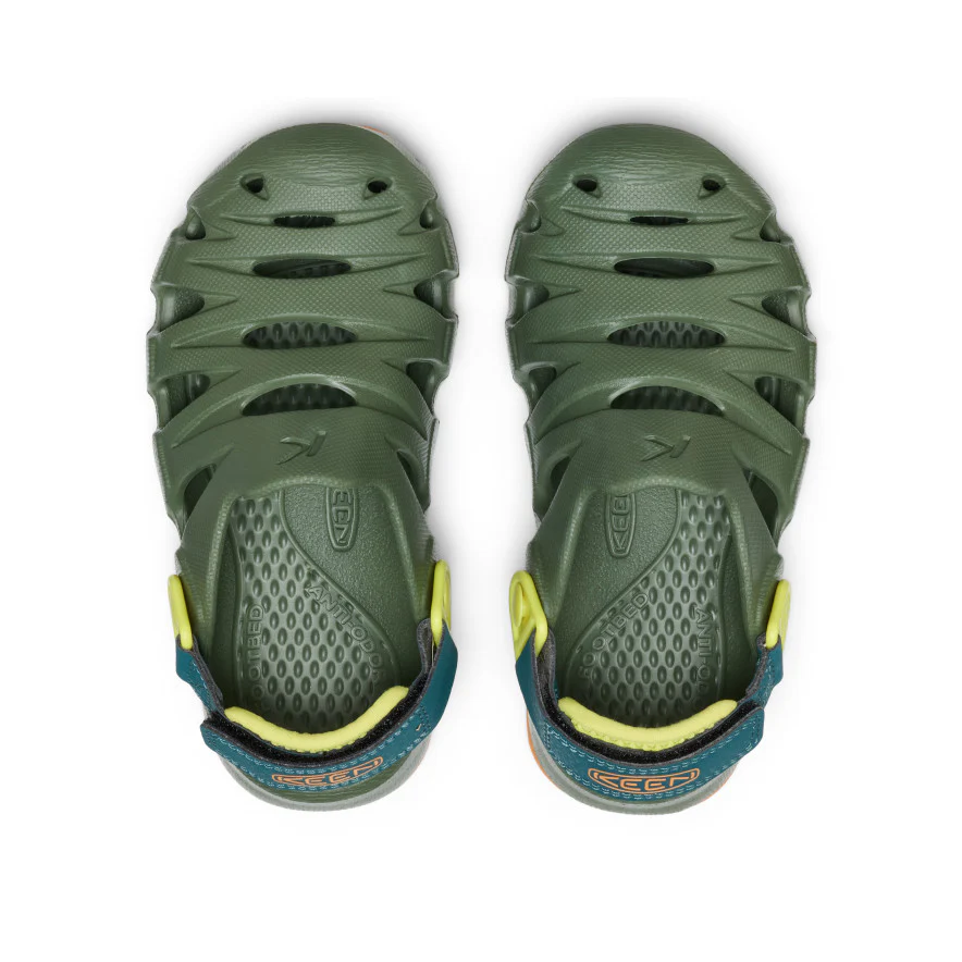 Little Kids' HyperFLT Clog  |  Bronze Green/Orange Peel - Image 4
