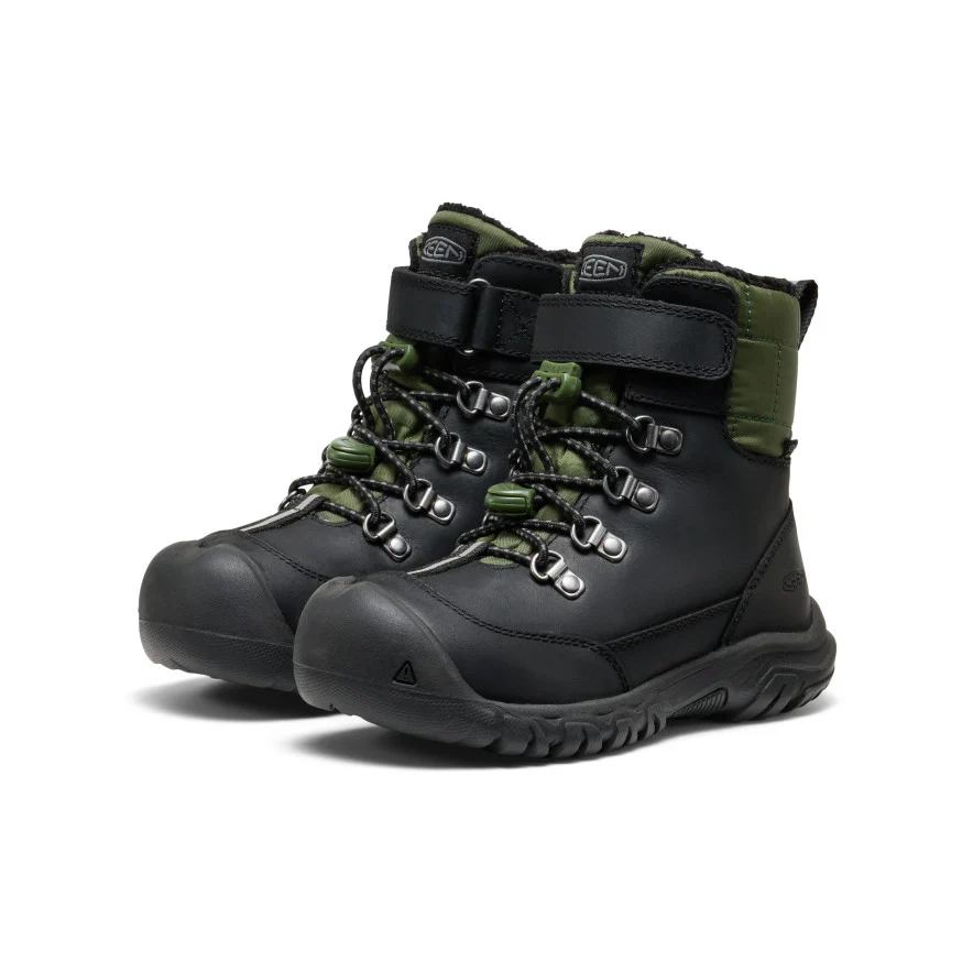 Little Kids' Kanibou Waterproof Winter Boot | Black/Bronze Green - Image 2