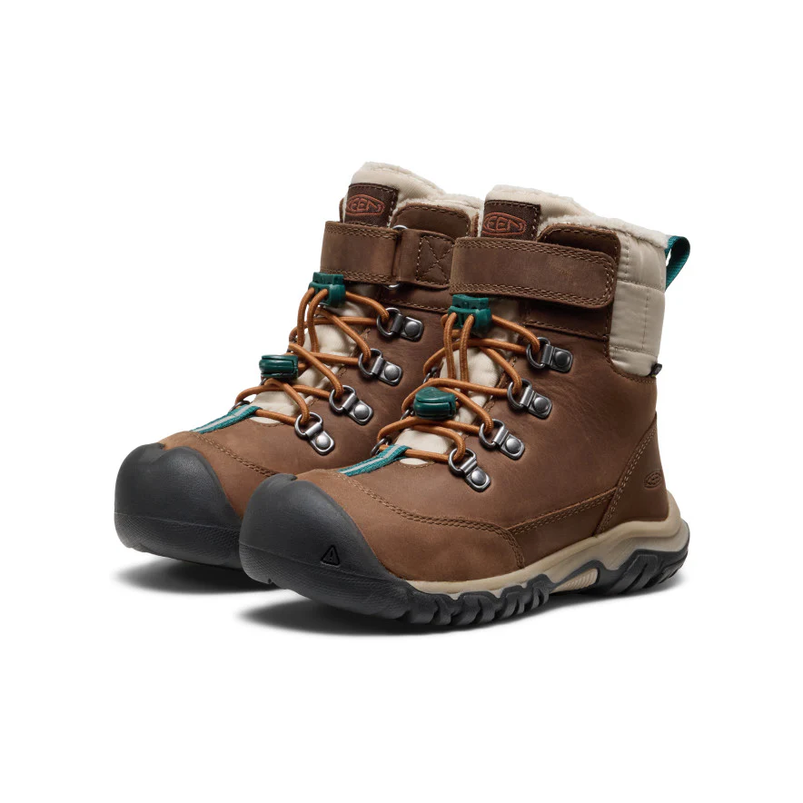Little Kids' Kanibou Waterproof Winter Boot  |  Dark Earth/Roasted Pecan - Image 2
