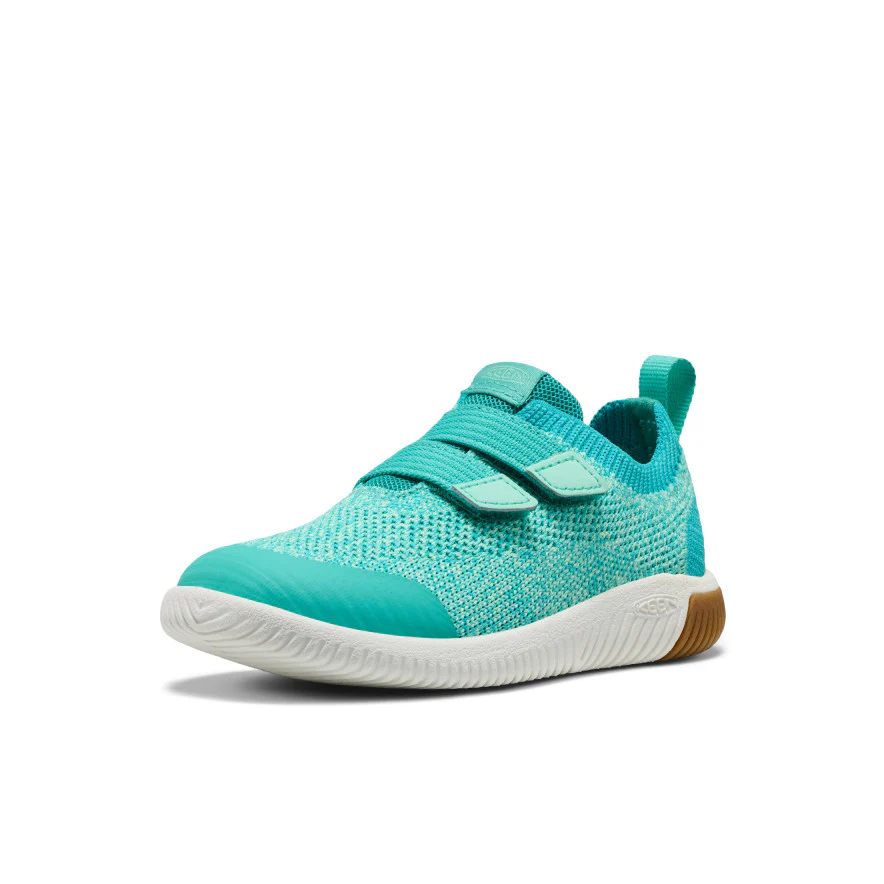 Little Kids' KNX Knit Double Strap | Bright Aqua/Cabbage - Image 3