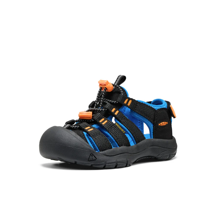 Little Kids' Newport Boundless Sandal | Black/Precious Blue - Image 3