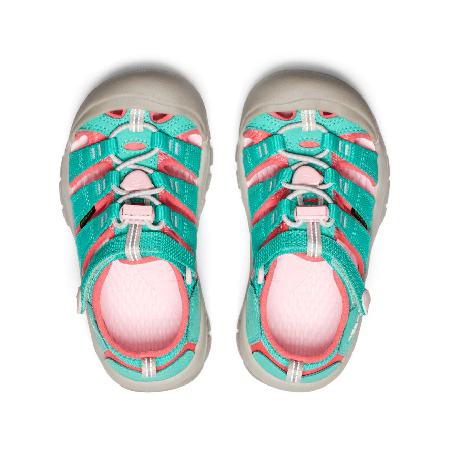 Little Kids' Newport H2  |  Bright Aqua/Giggle Pink - Image 4
