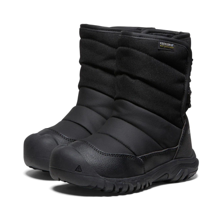 Little Kids' Puffrider Waterproof Winter Boot  |  Black/Steel Grey - Image 2