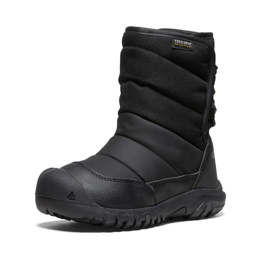 Little Kids' Puffrider Waterproof Winter Boot  |  Black/Steel Grey - Image 3