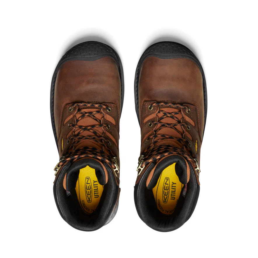 Men's Camden 8" Insulated Waterproof Boot (Carbon Toe) | Leather Brown/Black - Image 4