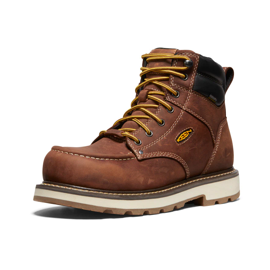 Men's Cincinnati 6" Waterproof 90° Heel Boot (Carbon Toe)  |  Tuscan Red/Sandshell - Image 3