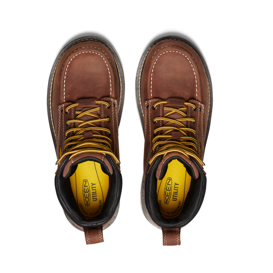 Men's Cincinnati 6" Waterproof 90° Heel Boot (Carbon Toe)  |  Tuscan Red/Sandshell - Image 4