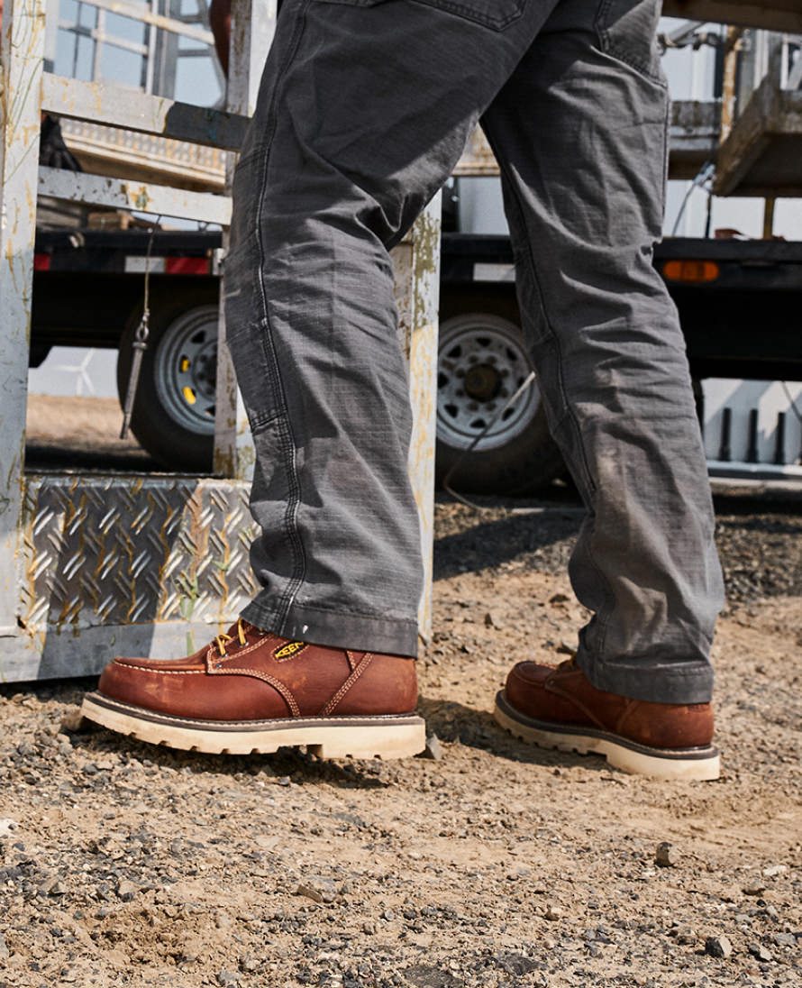 Men's Cincinnati 6" Waterproof 90° Heel Boot (Carbon Toe)  |  Tuscan Red/Sandshell - Image 8