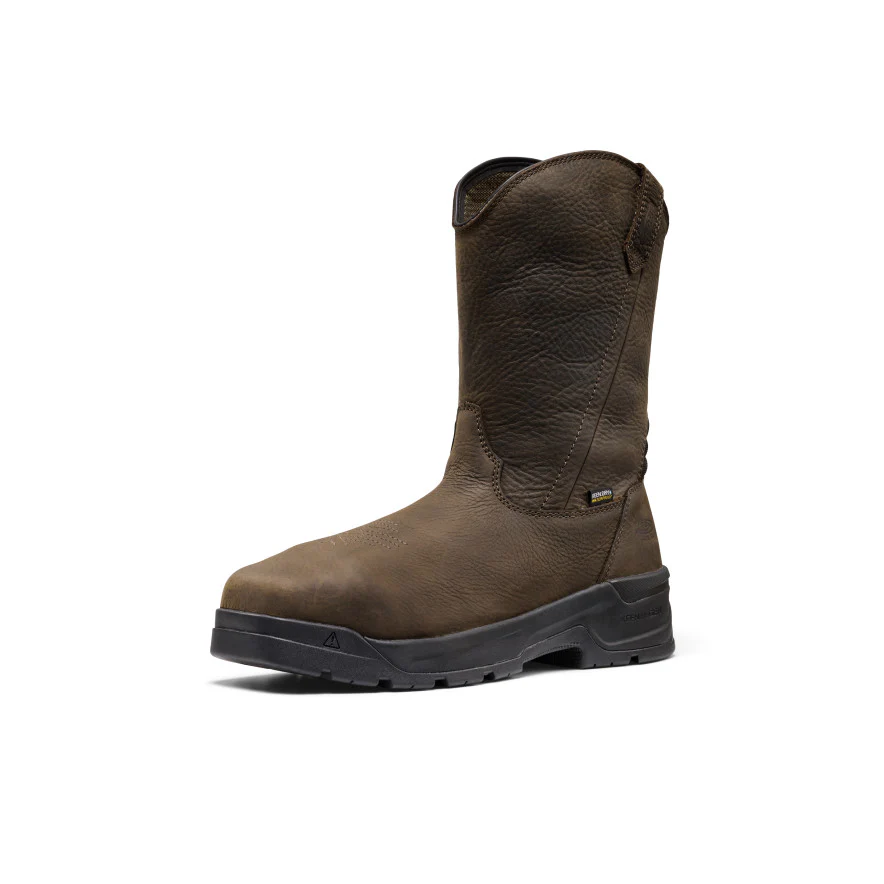 Men's CSA Flatland Pull-On Waterproof Work Boot INT MET (Carbon Toe)  |  Dark Brown/Black - Image 3