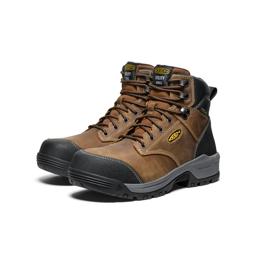 Men's Evanston 6" Insulated Waterproof Boot (Carbon Toe) | Bison/Black - Image 2