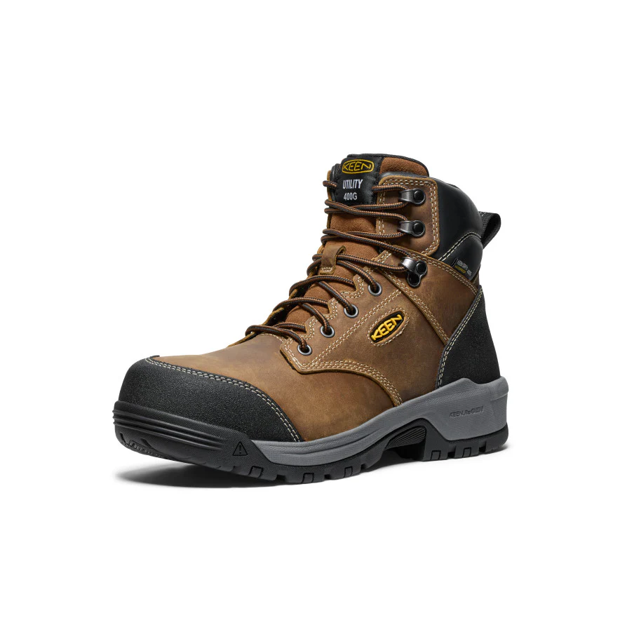 Men's Evanston 6" Insulated Waterproof Boot (Carbon Toe) | Bison/Black - Image 3
