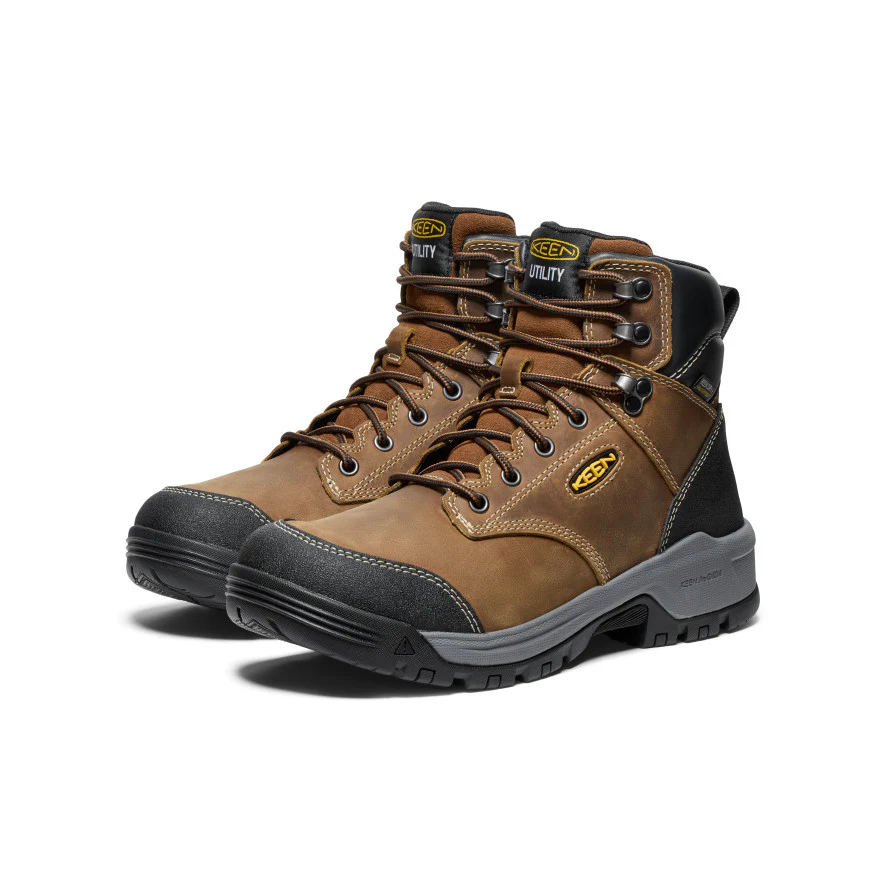 Men's Evanston 6" Waterproof Boot (Soft Toe)  |  Bison/Black - Image 2
