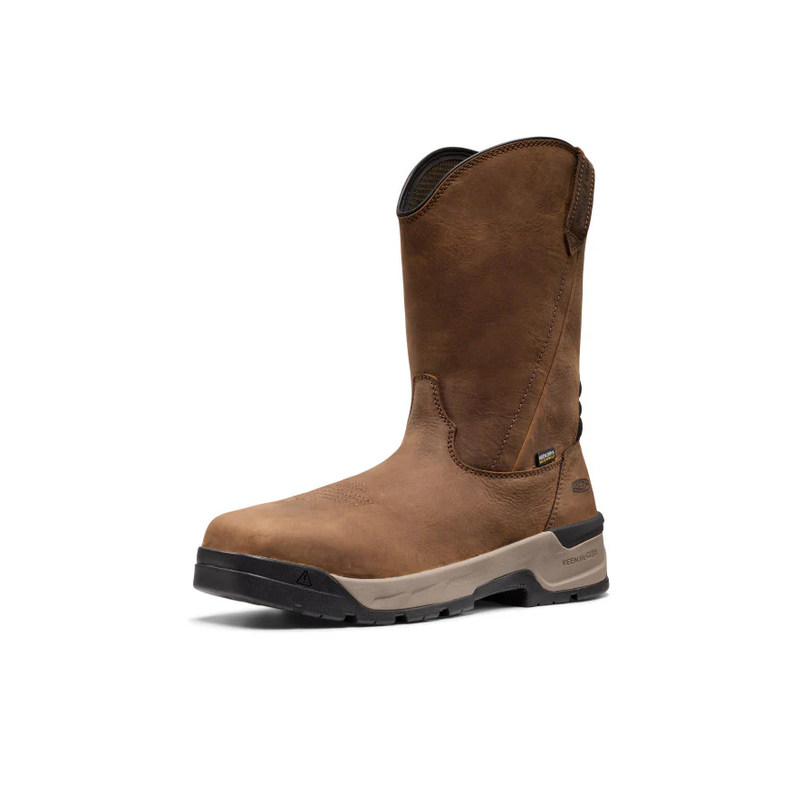 Men's Flatland Pull-On Waterproof Work Boot (Carbon Toe)  |  Bison/Black - Image 3