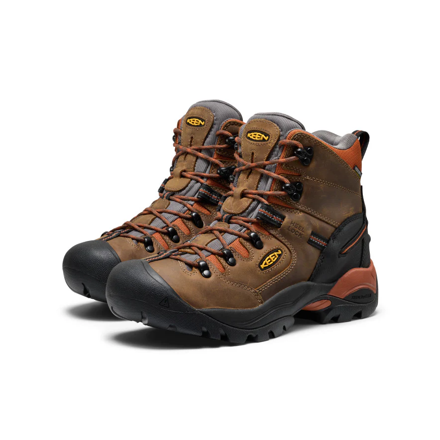 Men's Pittsburgh Energy 6" Waterproof Boot (Soft Toe) | Cascade Brown/Black - Image 2