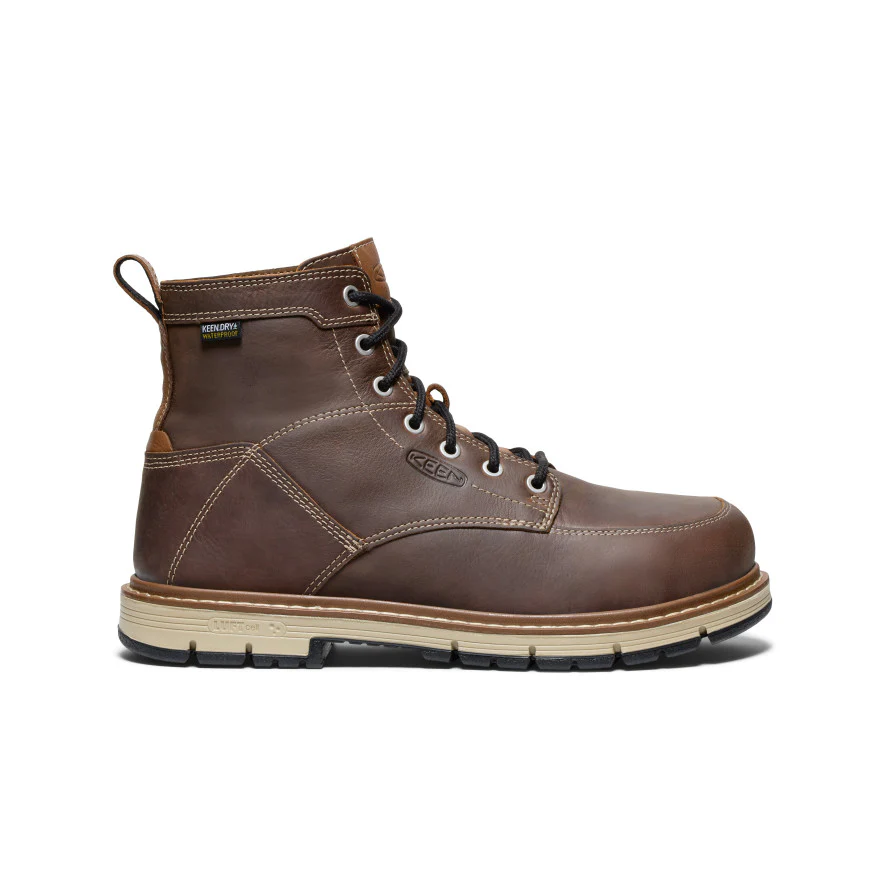 Men's San Jose 6" Waterproof 90° Heel Boot (Aluminum Toe) | Bison/Black