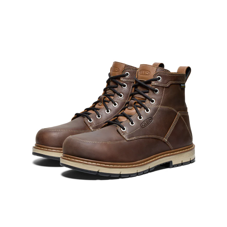 Men's San Jose 6" Waterproof 90° Heel Boot (Aluminum Toe) | Bison/Black - Image 2