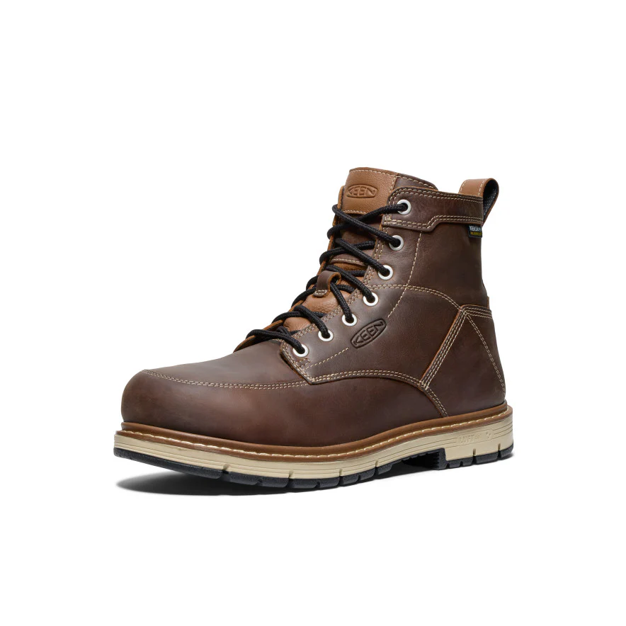 Men's San Jose 6" Waterproof 90° Heel Boot (Aluminum Toe) | Bison/Black - Image 3