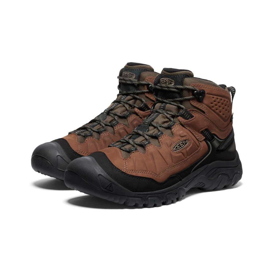 Men's Targhee IV Wide Waterproof Hiking Boot  |  Bison/Black - Image 2