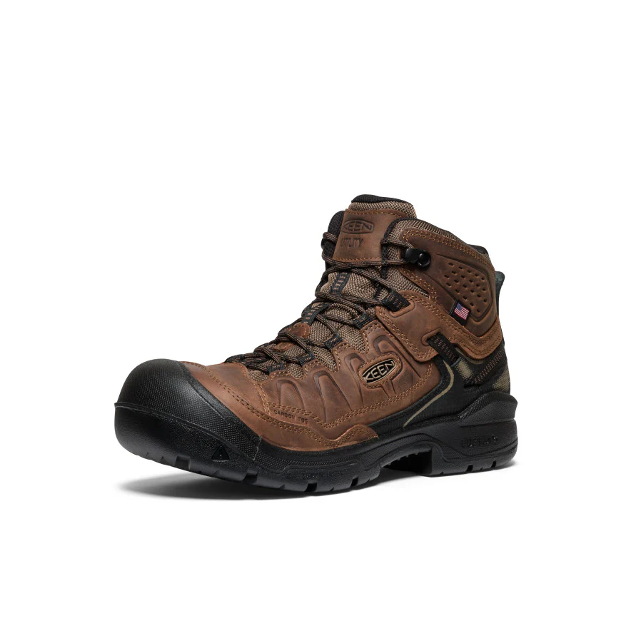 Men's Targhee IV Waterproof Work Boot (Carbon Toe)  |  Dark Earth/Black - Image 3