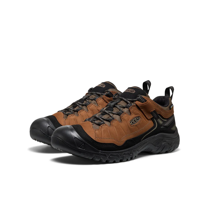Men's Targhee IV Wide Waterproof Hiking Shoe  |  Bison/Black - Image 2