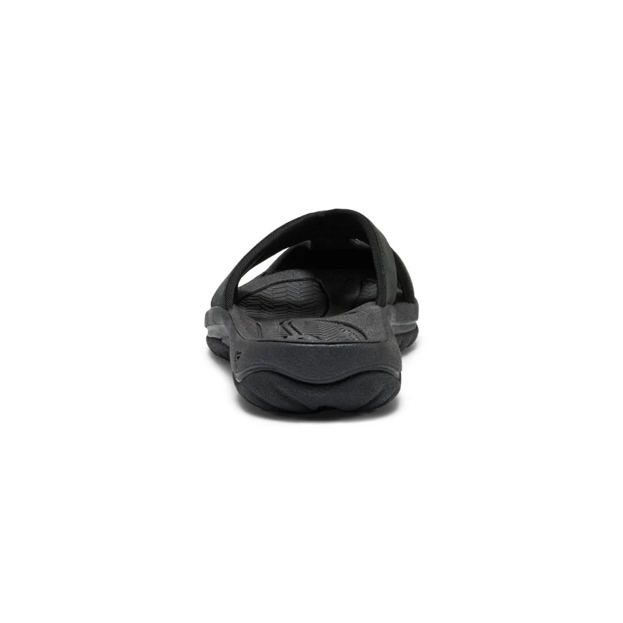 Women's Bali Leather Slide Sandal  |  Black/Black - Image 5