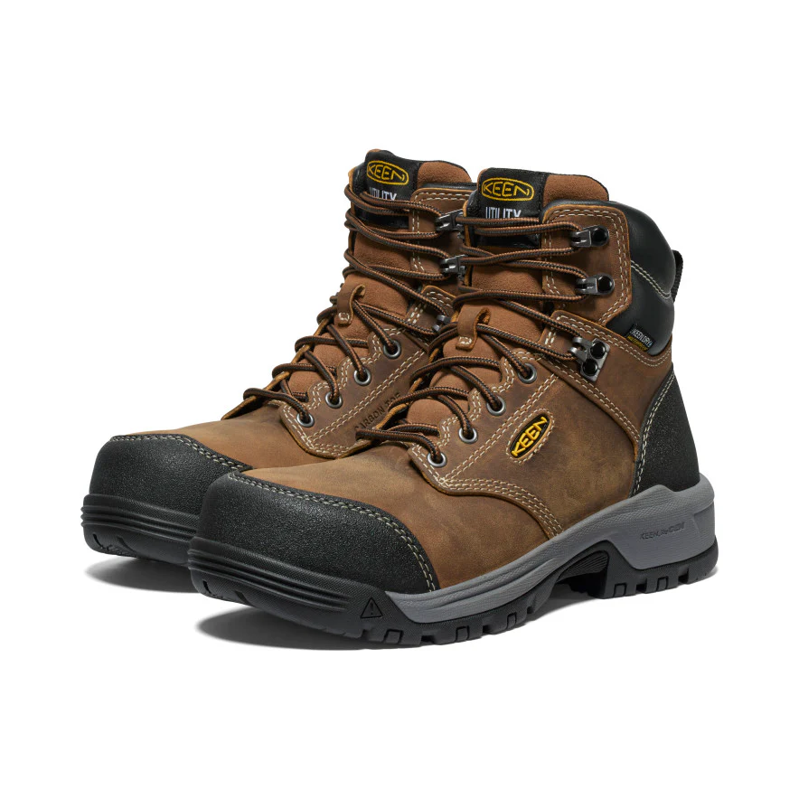 Women's Evanston 6" Waterproof Boot (Carbon Toe)  |  Bison/Black - Image 2