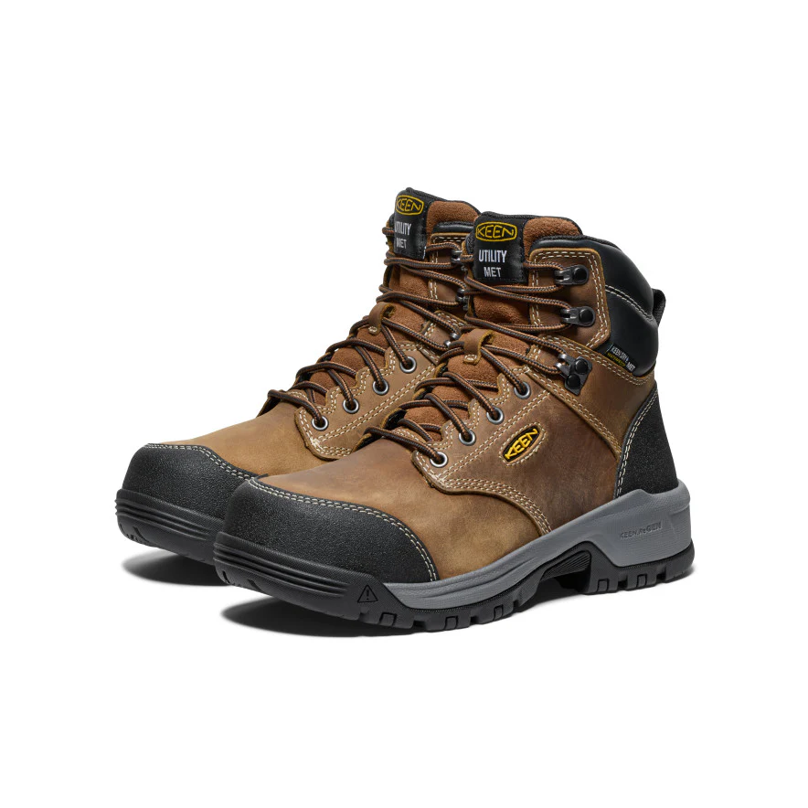 Women's Evanston 6" Waterproof Boot INT MET (Carbon Toe)  |  Bison/Black - Image 2