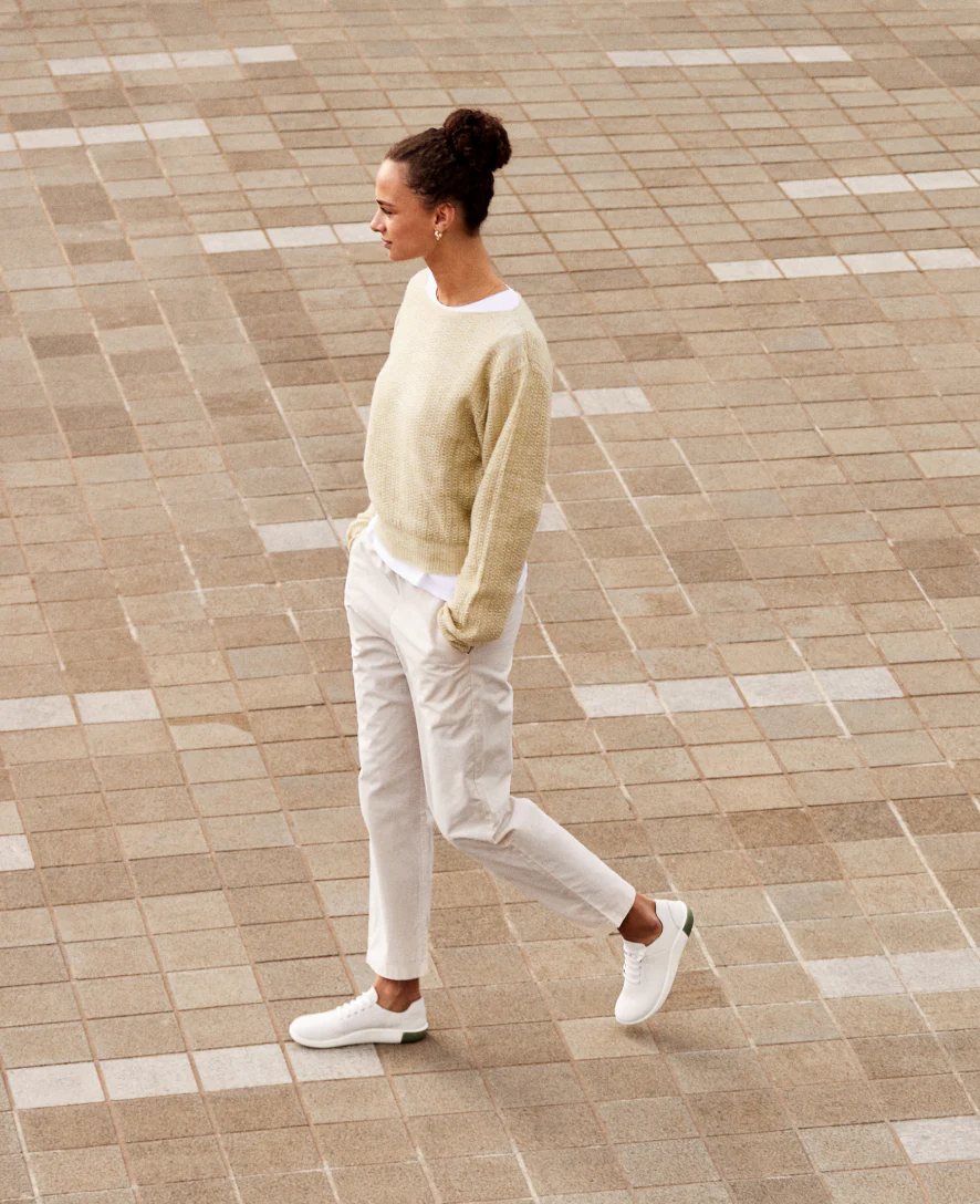 Women's KNX Leather Sneaker  |  Star White/Star White - Image 7