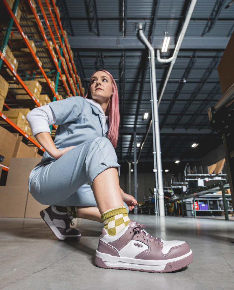 Women's Overton Work Shoe (Carbon Toe)  |  Star White/Black - Image 9